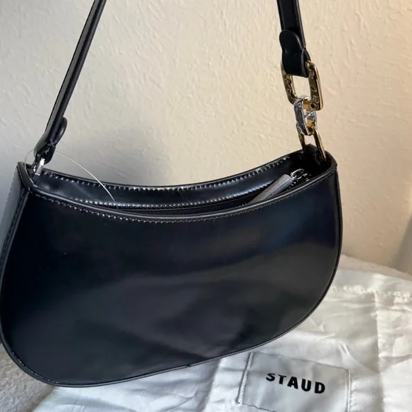 STAUD Sleek Black Leather Bag - Picture 2 of 6